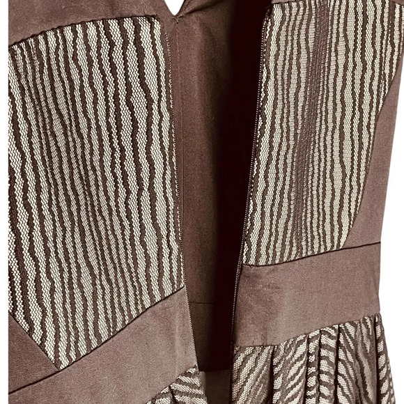 Robert Rodriguez Zebra Stripe Lace Sleeveless Flared Dress - Picture 12 of 14